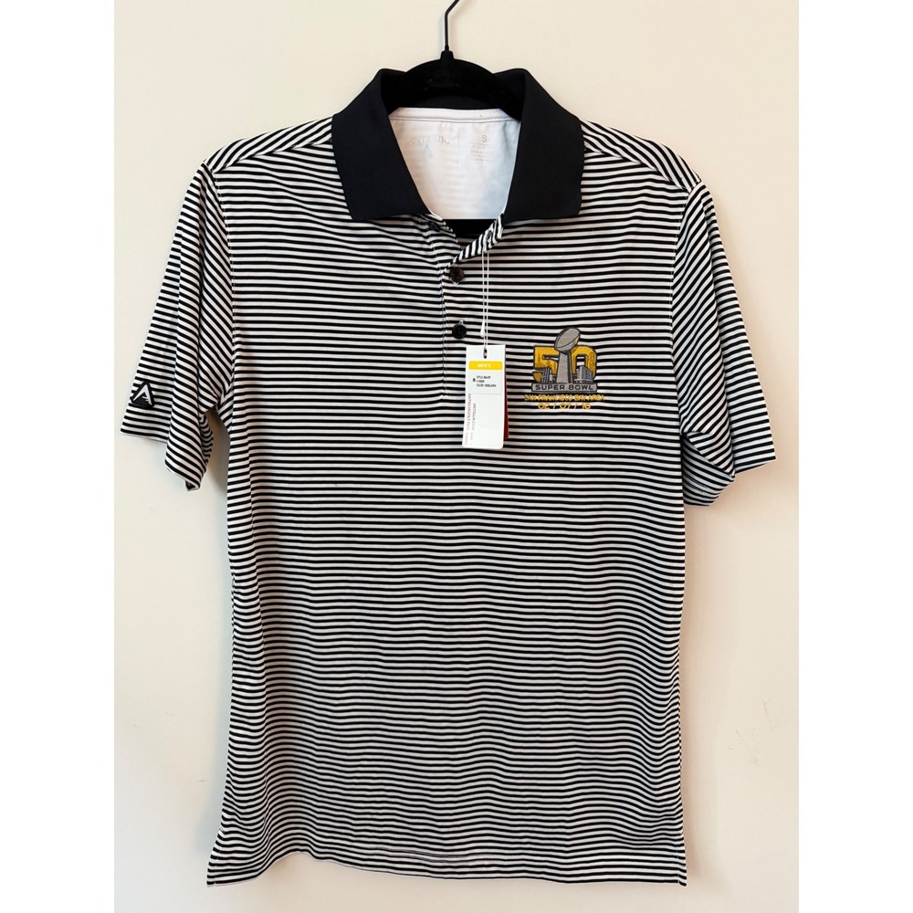 NWT Antigua Super Bowl 50 Polo Men's Small NFL Embroidered Golf Shirt